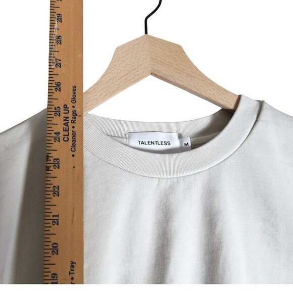 Talentless Sweatshirt Men’s M Minimalist Drop Shoulder Pullover Cream White Logo - Picture 6 of 7